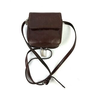 Hobo International Crossbody Wallet Brown Leather Organizer Handbag Travel